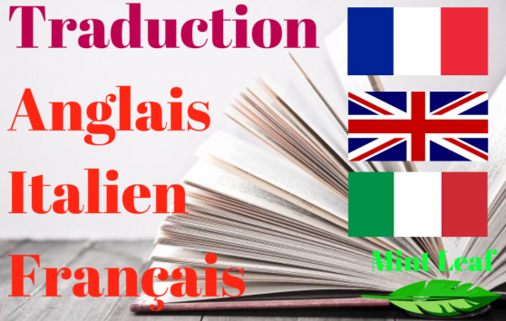 Je vais traduire en Anglais ou Italien, 600 mots pour 5